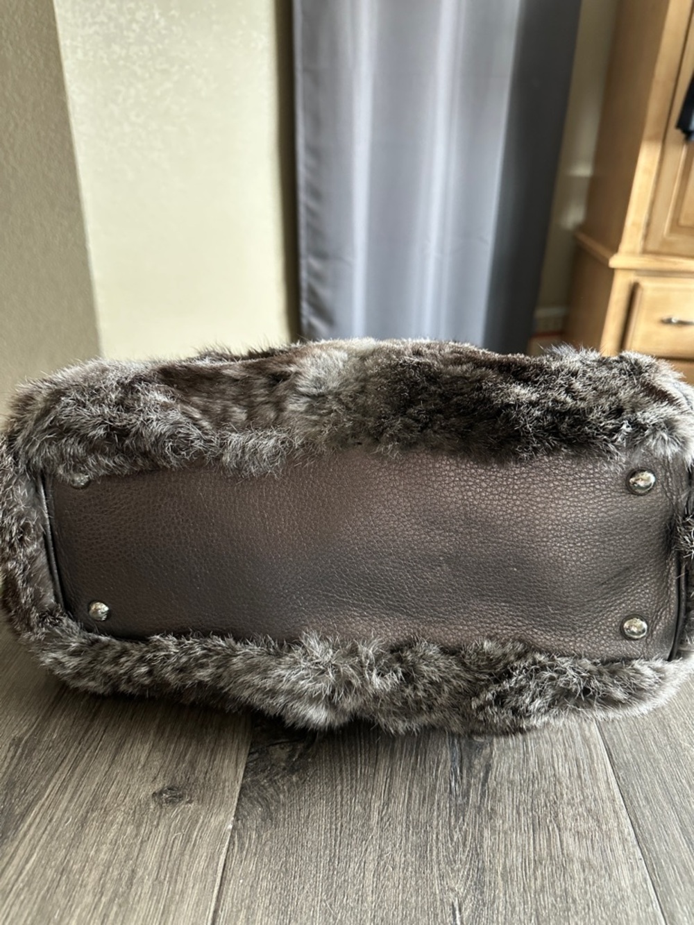 Michael Kors Gray Genuine Fur bag & free MK dustbag - Picture 5 of 10
